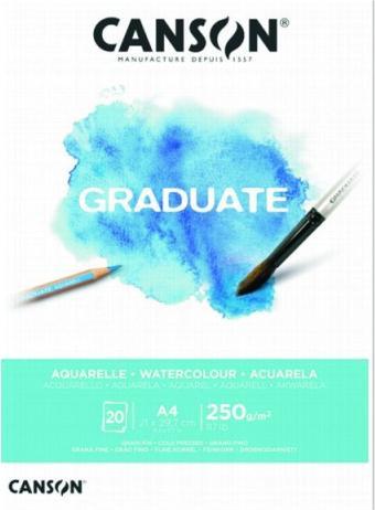 Actual product image Canson Drawing pad Graduate A5 400110373 20 sheets, watercolour, 250g (A5, Plain)