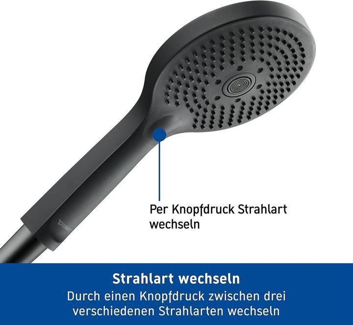 Produktbild Duravit Brauseset schwarz matt (3 Strahlarten, 14 l/min)