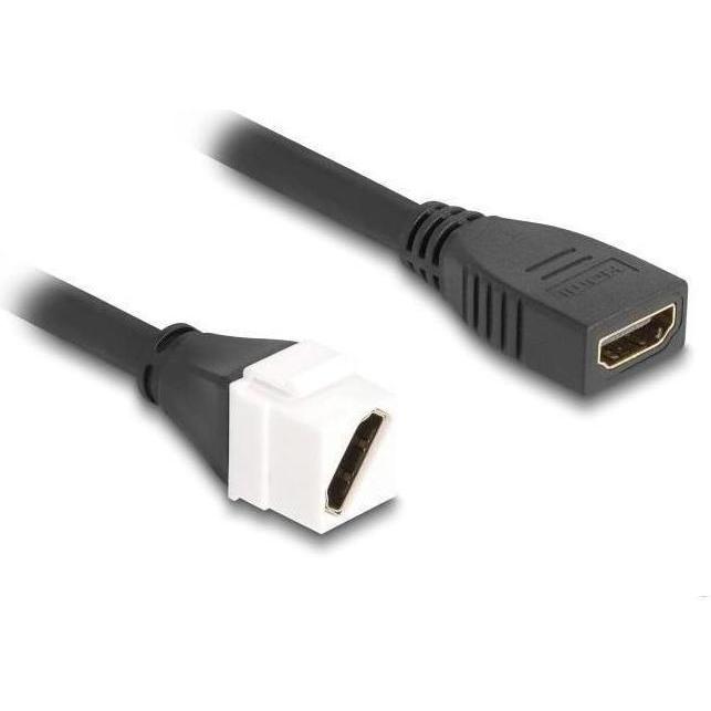 Thumbnail - Delock Keystone Modul Kabel HDMI Buchse zu Buchse diagonal 8 (0.20 m, HDMI), Video Kabel