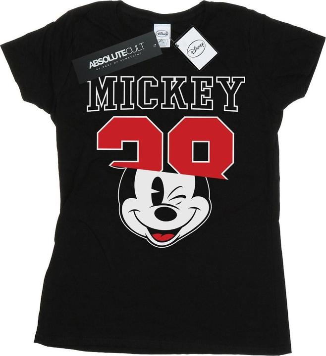 Actual product image Disney Womens/Ladies Mickey Mouse Split 28 Cotton T-Shirt (L)