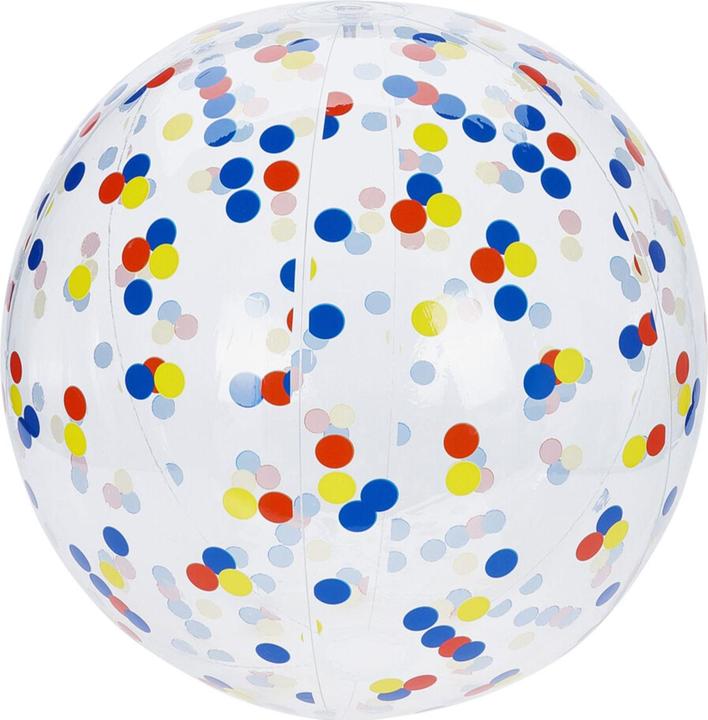 Produktbild XQ Max Aufblasbarer Strandball 50 cm Durchmesser - Halbdurchsichtig mit bunten Konfetti-Punkten