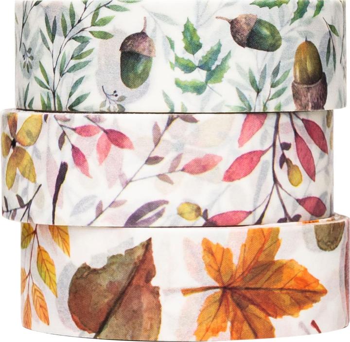 Immagine prodotto Colorations Washi tape foglie d'autunno 3 rotoli, 5 metri.