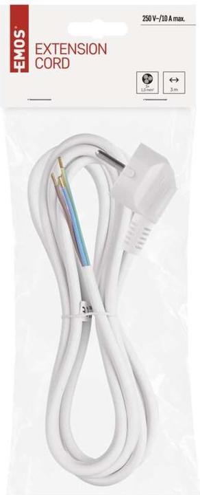 Produktbild Emos Netzkabel PVC 3x 1,0mm2, 3m, weiss (3 m)