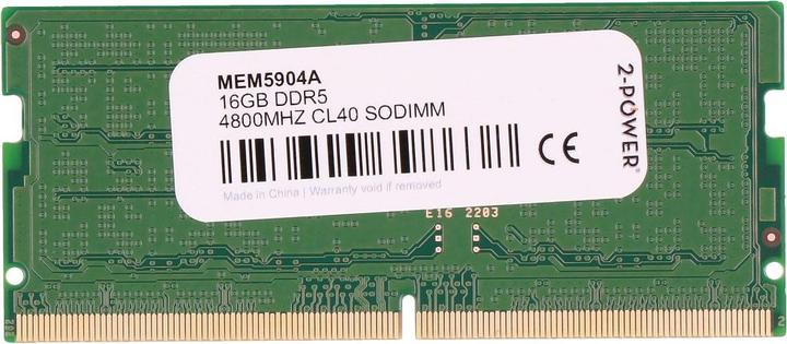 Image du produit 2-Power 16 Go DDR5 4800 MHz CL40 SoDIMM (4800 MHz, RAM DDR5, SO-DIMM)