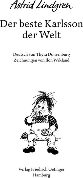 Produktbild Der beste Karlsson der Welt (Deutsch, Astrid Lindgren, 1995)