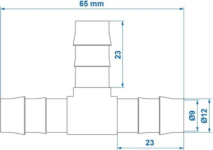 Produktbild ProPlus Schlauchverbinder T-Stück 12mm 2 Stück im Blister
