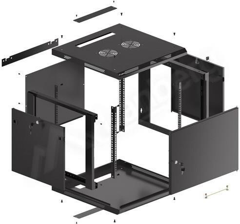 Actual product image Lanberg WF01-6609-00B Rack 9U Wall Mounted Shelf (9 RU, 19 inch rack)
