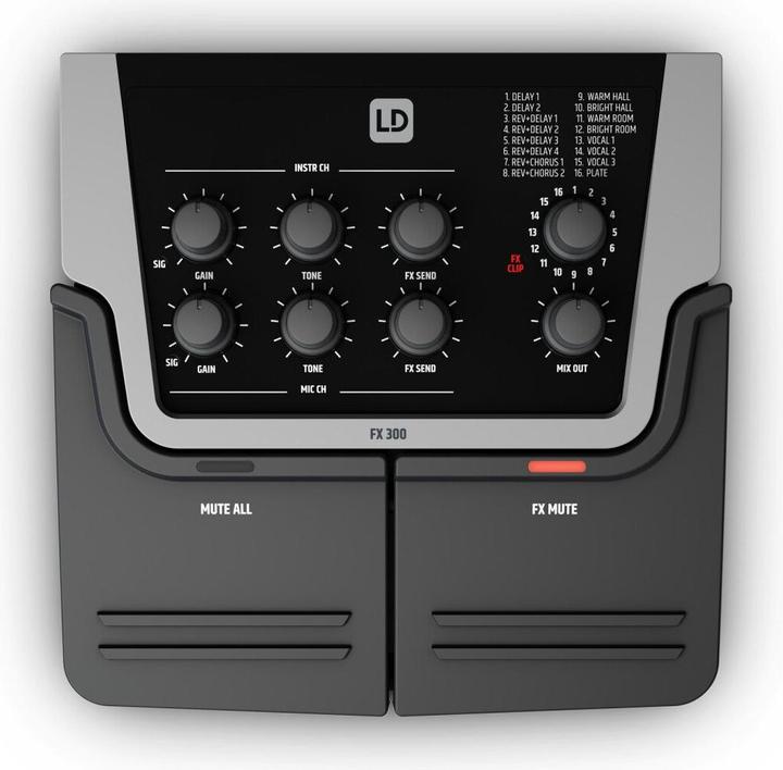 Image du produit LD Systems FX 300 SET Pédalier d'effets 2 canaux (Contrebasse, Guitare, Micro)