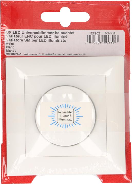 Produktbild Feller EdizioDue Universaldimmer blau beleuchtet UP