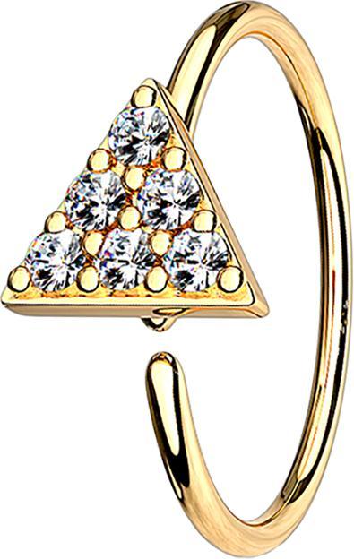 Image du produit Star Piercing Micro piercing anneau 14k doré triangle avec cristal (Laiton)