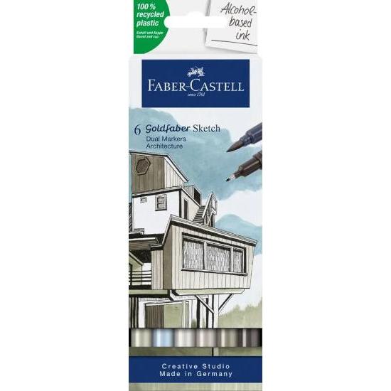 Faber-Castell, Marker, Goldfaber Sketch Marker (Mehrfarbig, 1 mm, 6 x)