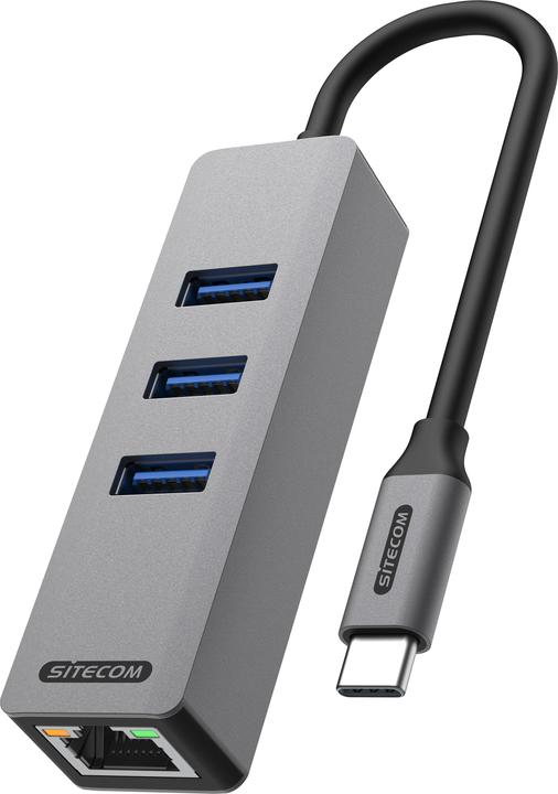Produktbild Sitecom AD-1008 USB-C zu Ether +3x USB Hub (USB-C, 4 Ports)