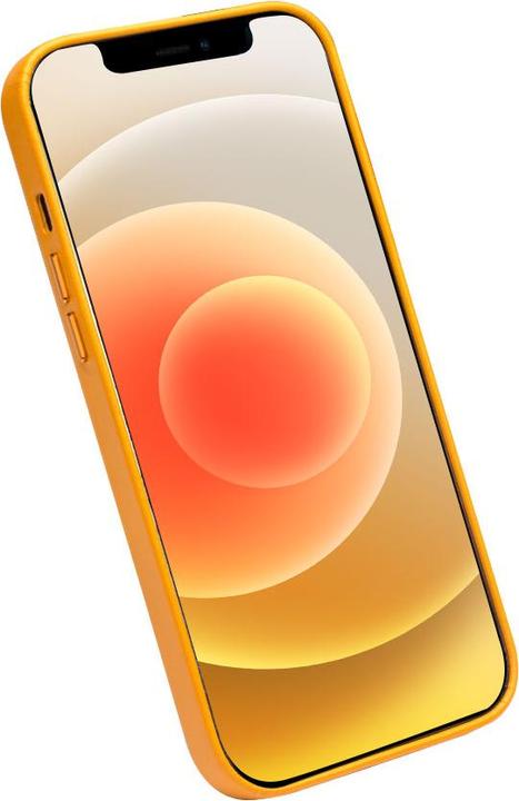 Actual product image QiAlino Coque cuir véritable (compatible MagSafe) Orange (Apple iPhone 12)