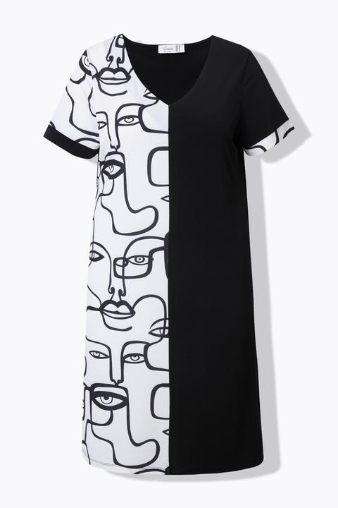 Image du produit Miamoda Jerseykleid, bequeme Passform, halb mit Scribble-Muster (46)