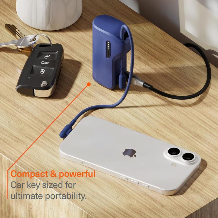 Produktbild Cygnett Battery bank Thumboost 5K Powerbank con cavo integrato (BLU) (CY5357PBCHE) (5000 mAh, 18.50 Wh)