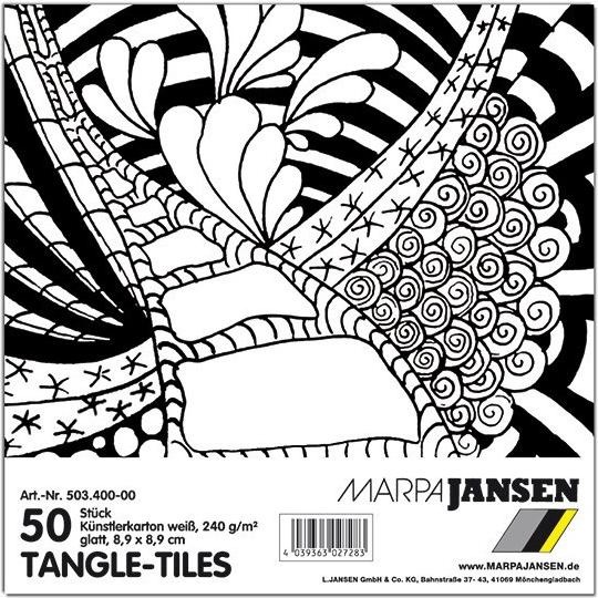 Produktbild Marpa Jansen ZENTANGLE TILES 8.9cm WEISS / à50 (240 g/m², 1 x)