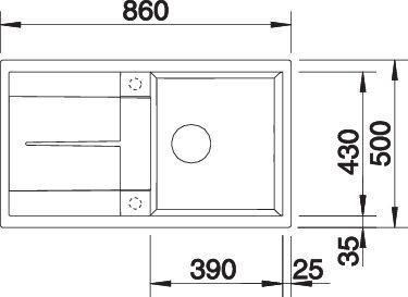 Image du produit Blanco Metra 5 S (Éviers à poser, 86 cm, 50 cm)