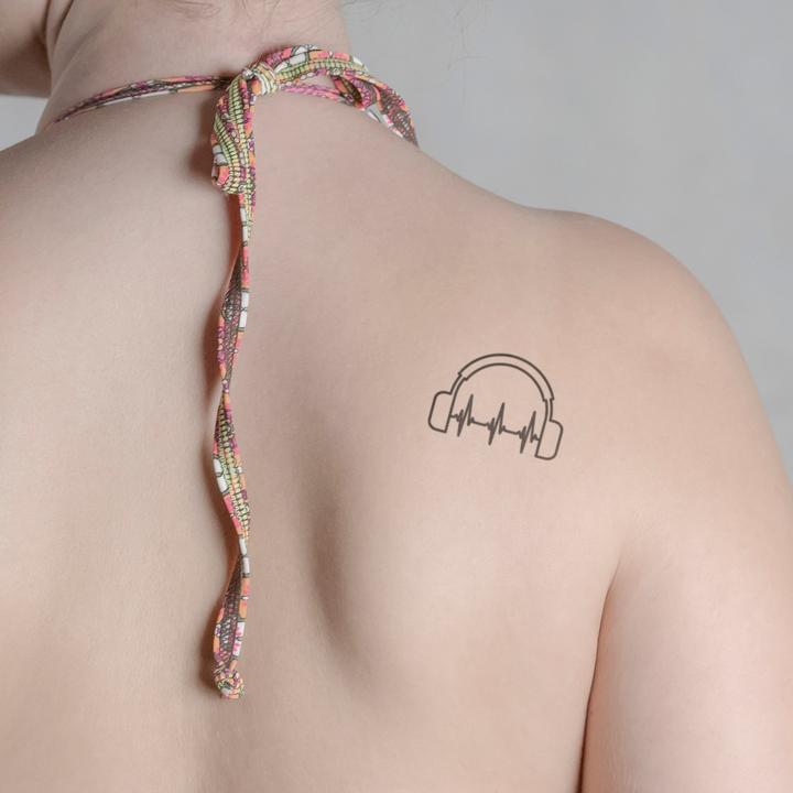 Immagine prodotto minink Tatuaggio temporaneo - Cuffie con battito cardiaco