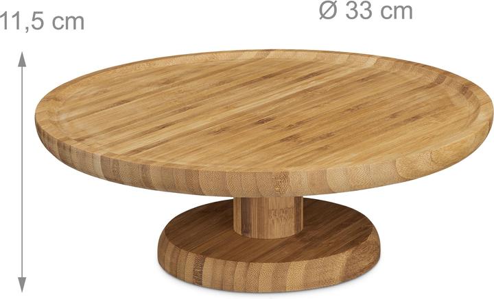 Actual product image Relaxdays Bamboo Cake Plate