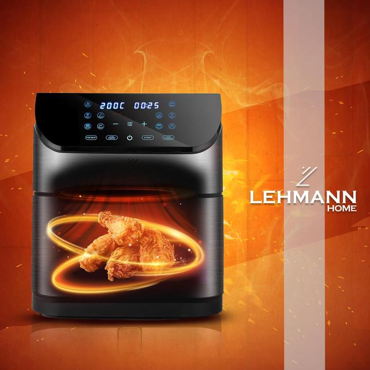 Produktbild Lehmann Heissluftfritteuse Air Fryer ‎LHODF-1435 mit Sichtfenster, 12 Programmen & Timer
