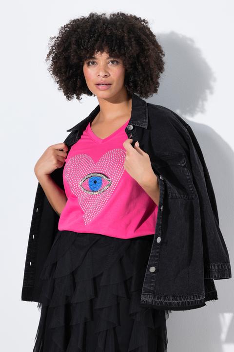 Image du produit Angel of Style T-Shirt, Herz-Auge mit Ziersteinchen, Halbarm (44)
