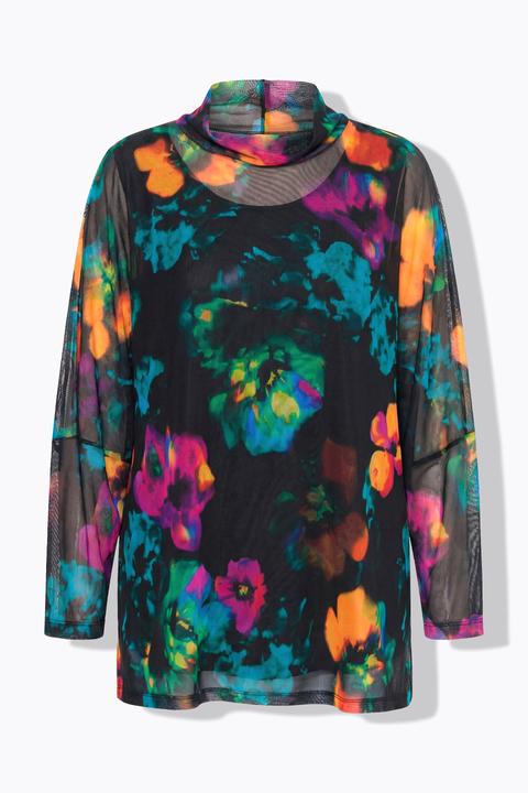 Produktbild Miamoda Mesh-Bluse, oversized, Blüten-Muster (60)