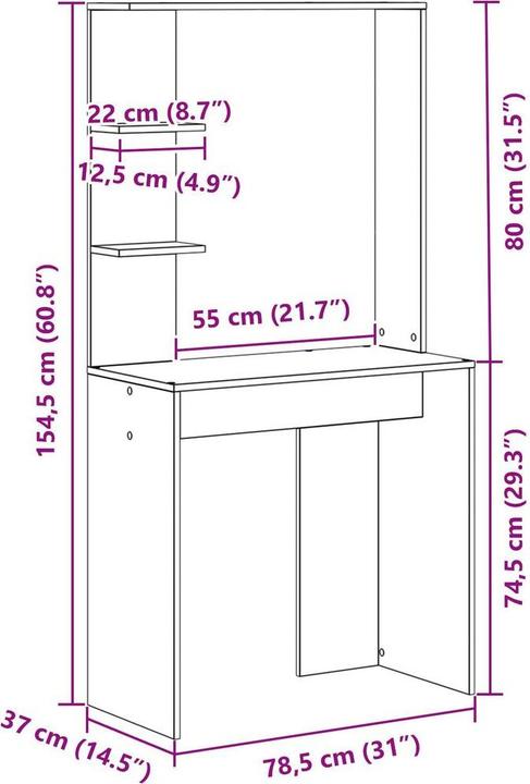 Produktbild vidaXL Schreibtisch