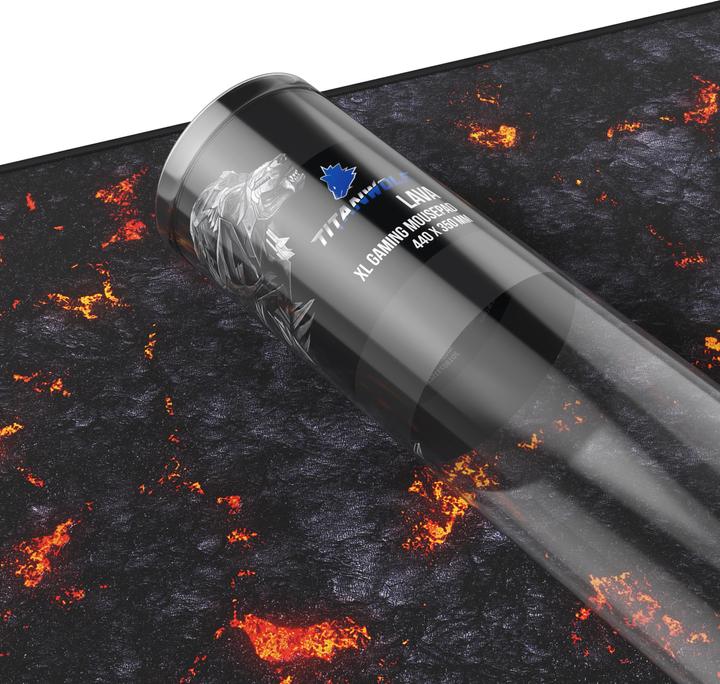 Immagine prodotto Titanwolf Tappetino per mouse da gioco XL, 440 x 350 mm con superficie in tessuto, retro gommato, motivo Lava (XL)