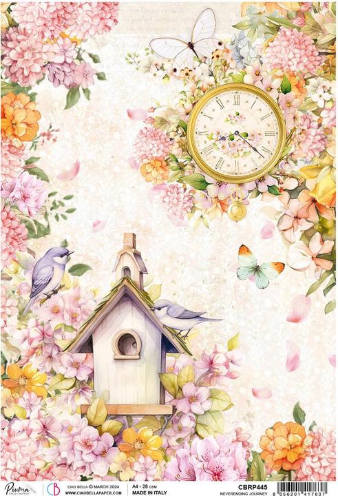 Actual product image Ciao Bella Floral floss motif "Flower Shop - Birds", DIN A4 (28 g/m², 1x)
