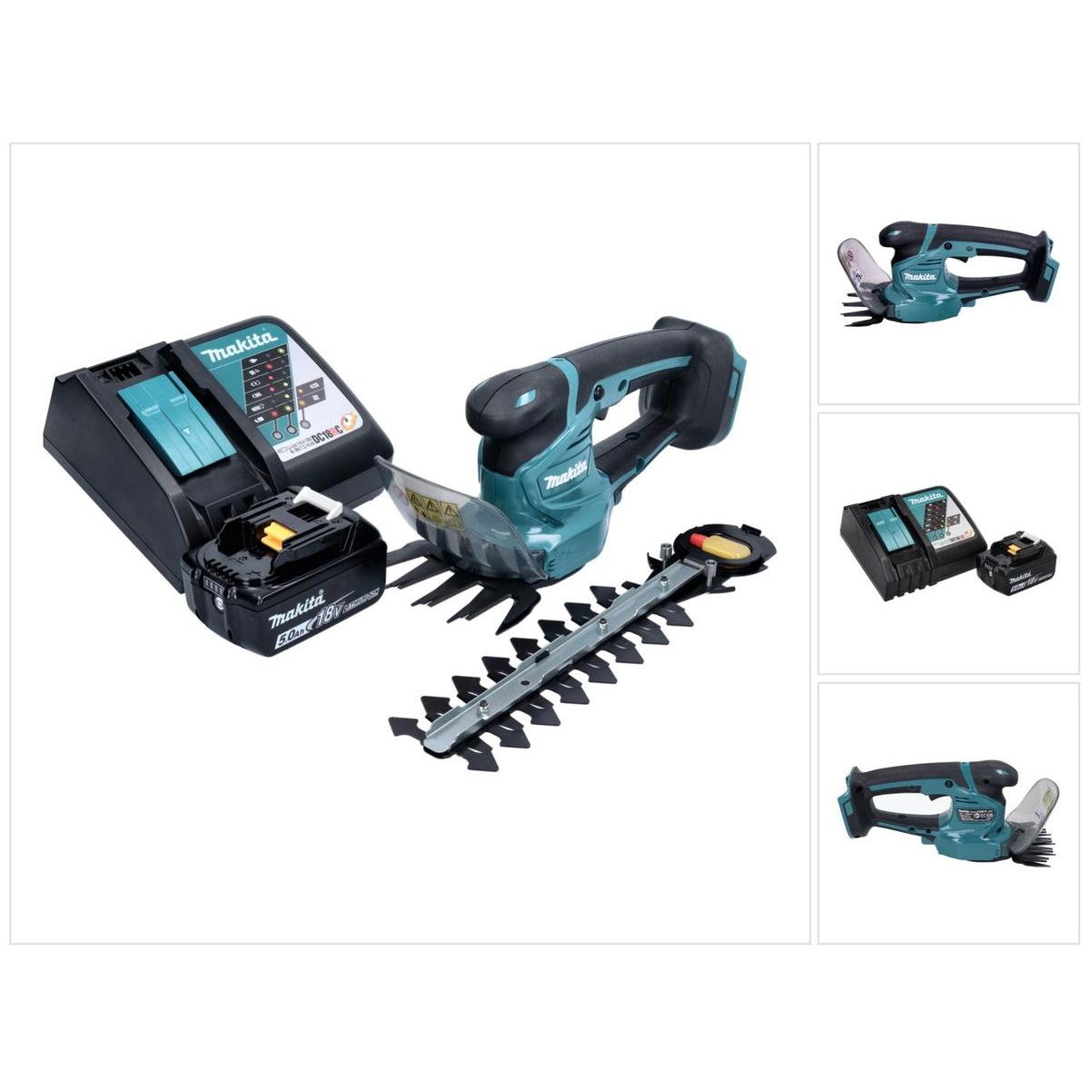 Makita, Heckenschere, DUM 111 RTX Akku Grasschere Strauchschere 18 V + 1x Akku 5,0 Ah + Ladegerät (Akkuheckenschere)