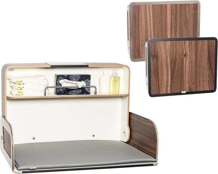Produktbild Timkid Wickeltisch Holz/Edelstahl Quer Nussbaum