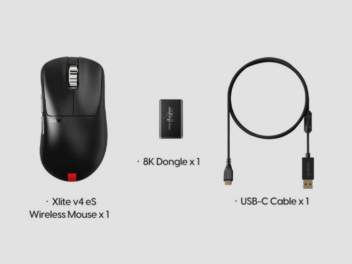 Actual product image Pulsar Xlite V4 eS Mini Wireless - Gaming Mus - Optisk - 5 scarce - Sort (Cable, Wireless)