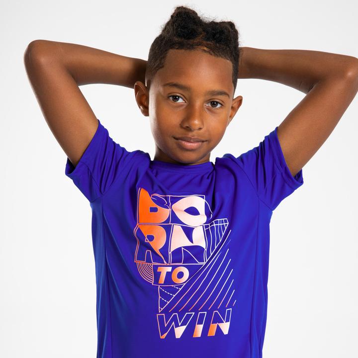 Actual product image Kiprun Laufshirt kurzarm Kinder atmungsaktiv - 500 Dry+ blau/rot (152)