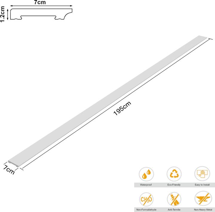 Produktbild Neu.Haus Sockelleisten Coevorden 16er Set 195x7 cm Weiss (16 Stück)