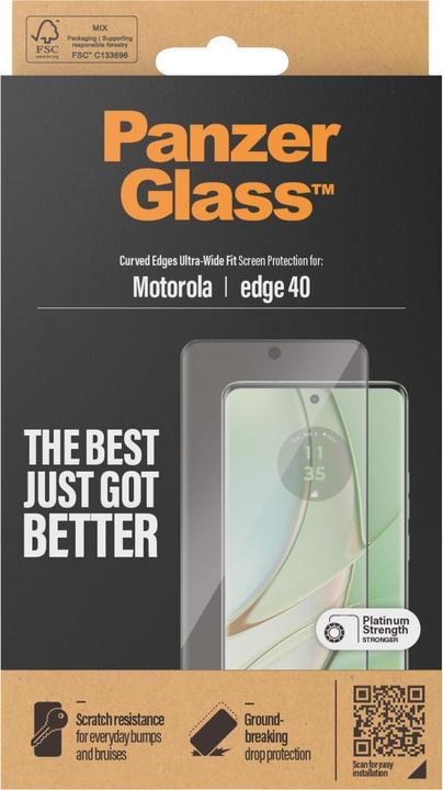 Immagine prodotto PanzerGlass Vestibilità ultra-ampia (1 Pezzo/i, Motorola Edge 40)