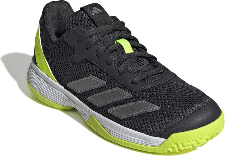 Productafbeelding adidas Courtflash Kinder Tennisschoenen, unisex kindersneaker, Carbon/Iron MET/Lucid Lemon (38)