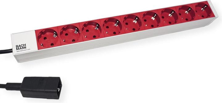 Produktbild Bachmann 333.936 Innenraum 9AC-Ausgänge 2m Grau (9x, CEE 7/3, 2 m)