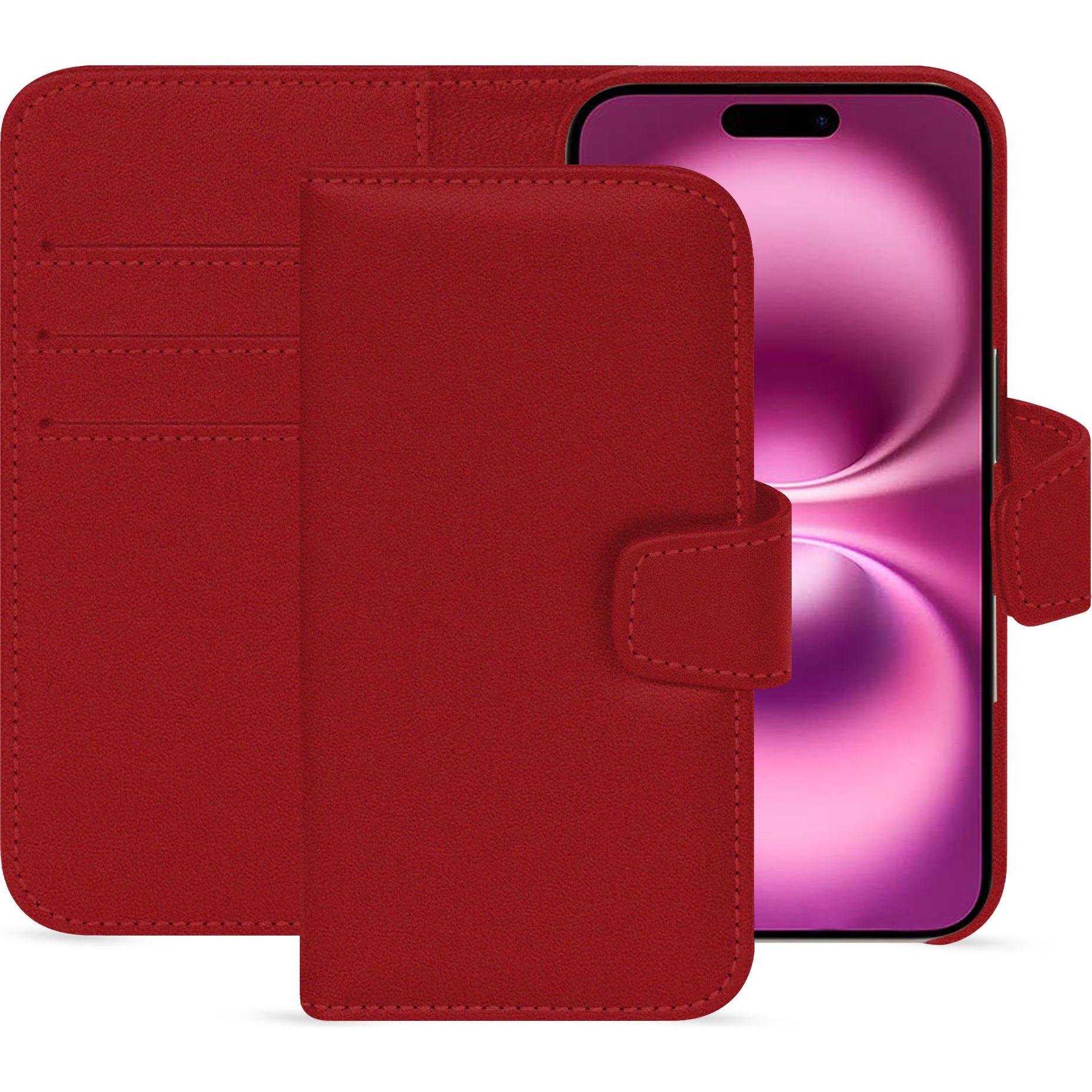 Noreve Lederschutzhülle Apple iPhone 16 Plus (Apple iPhone 16 Plus), Smartphone Hülle, Rot