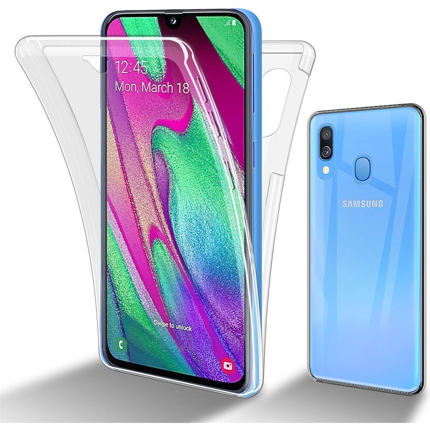 Cadorabo TPU 360 Grad Case Cover (Samsung Galaxy A40), Smartphone Hülle, Transparent