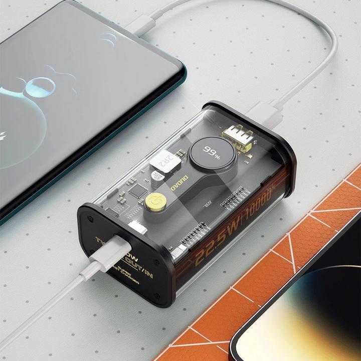 Actual product image Dudao power bank 10000mAh 1xUSB-C / 1xUSB-A 22.5W PD black (K16) (10000 mAh, 22.50 W, 37 Wh)