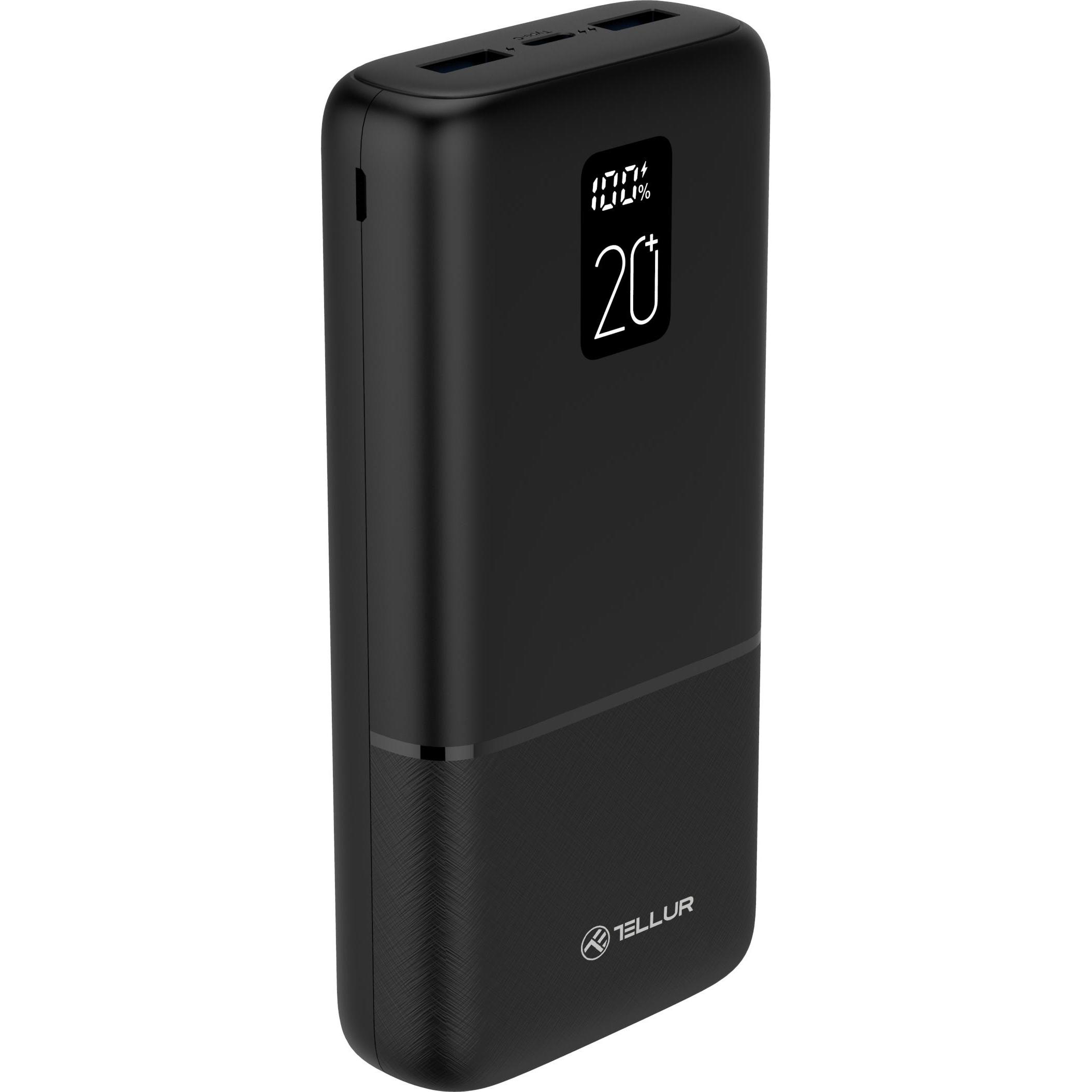 Tellur Batteria ext Boost Pro 20000 mAh (TLL158351) (22.50 W, 74 Wh), Powerbank, Nero