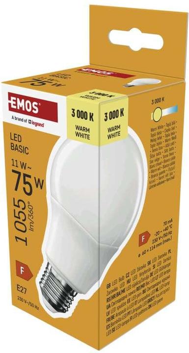 Image du produit Emos LED BASIC A60 11W(75W) 1055lm E27 WW (E27, 1055 lm, 1 x)