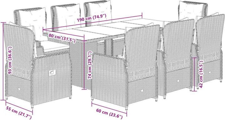 Produktbild vidaXL Garten Essgruppe