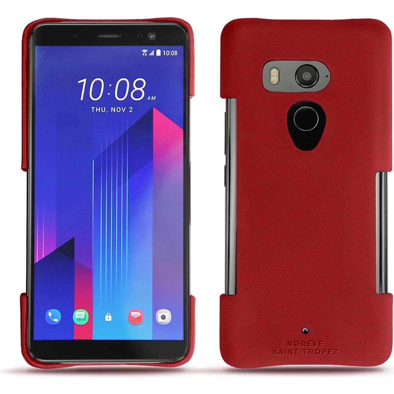 Noreve Lederschutzhülle (HTC U11+), Smartphone Hülle, Rot