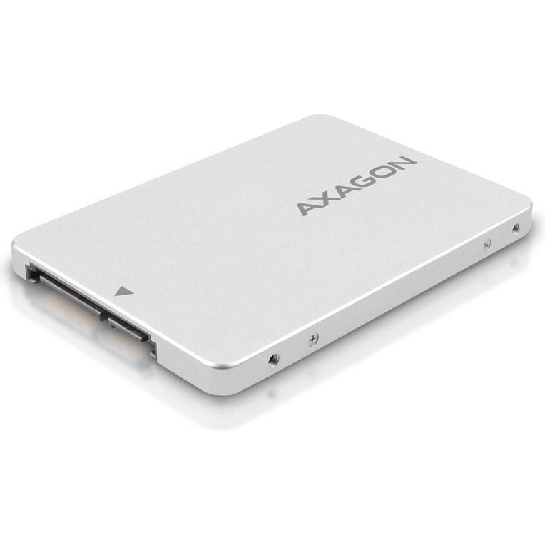 Axagon RSS-M2SD Gehäuse für M.2-SATA-SSDs bis 2280 - Aluminium (M.2 2280), Festplattengehäuse, Silber
