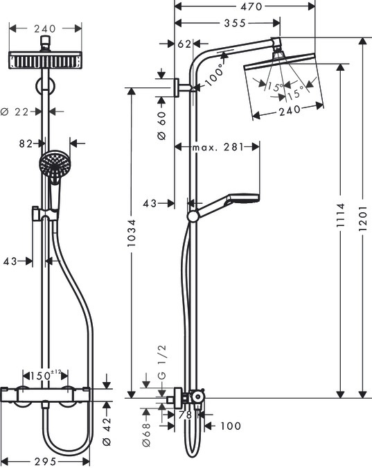 Image du produit hansgrohe Crometta E Duschsystem Chrom