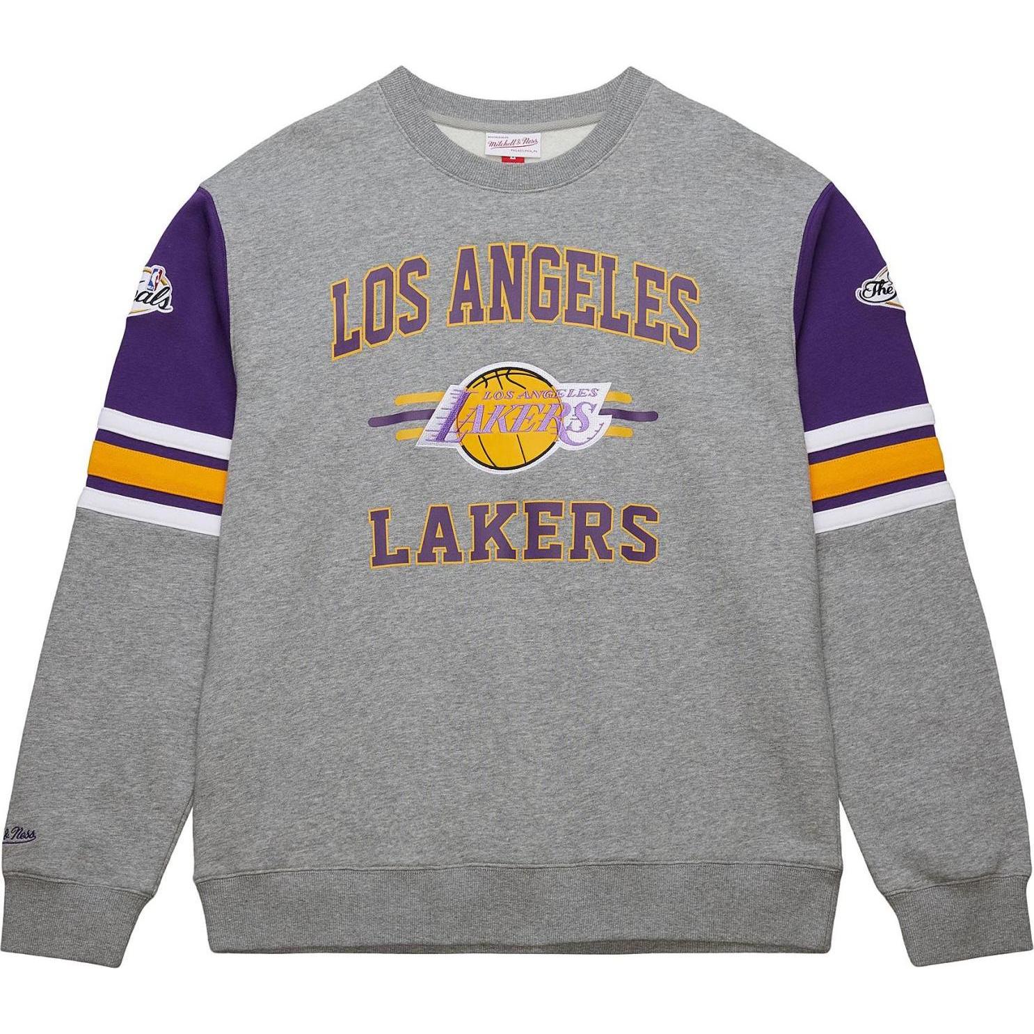 Mitchell & Ness, Herren, Pullover, Fleece 4.0 Pullover Los Angeles Lakers - L, Grau, (L)