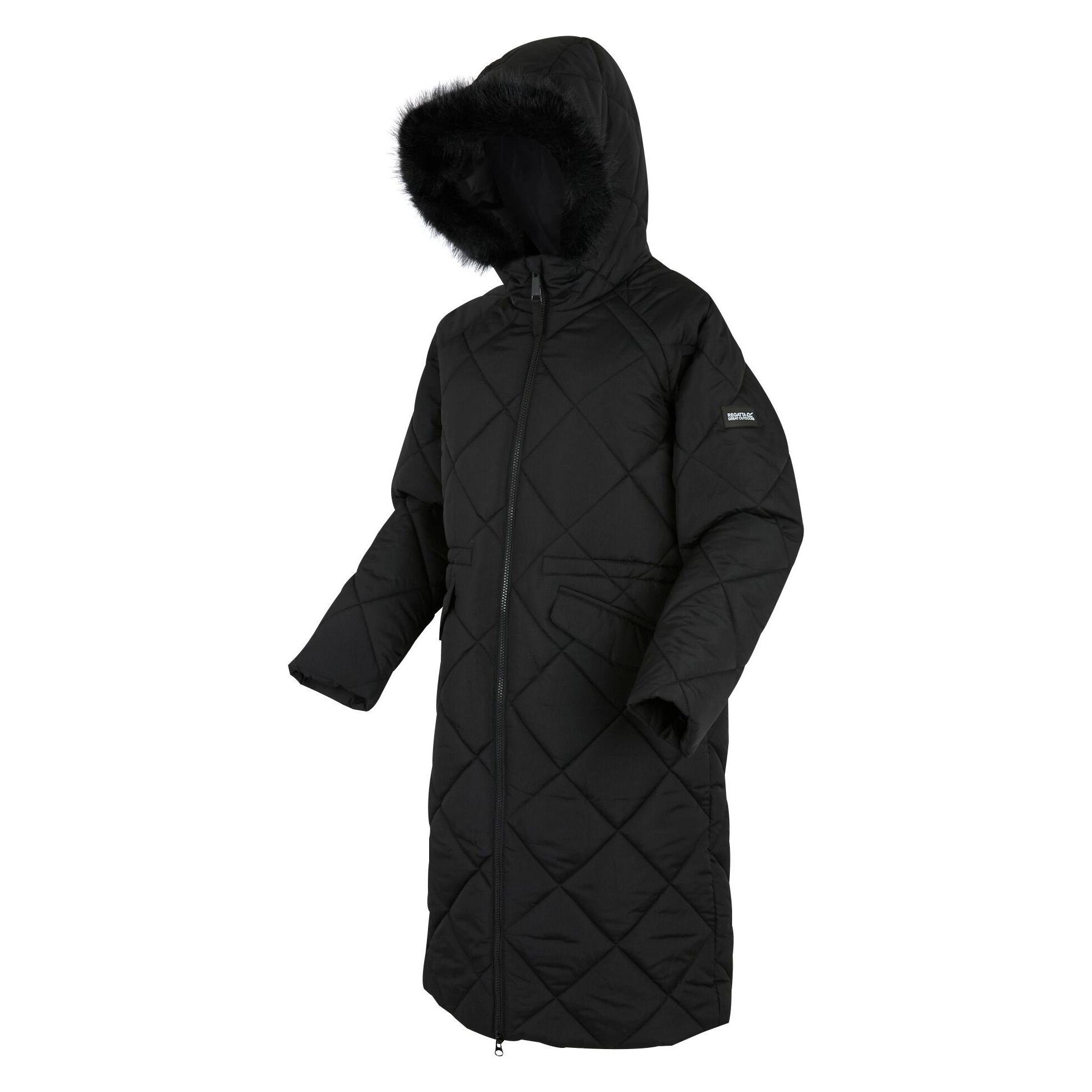 Regatta, Damen, Winterjacken, Freyla Wasserdichte Isolierte Kapuzen-Daunenjacke, Schwarz, (44)