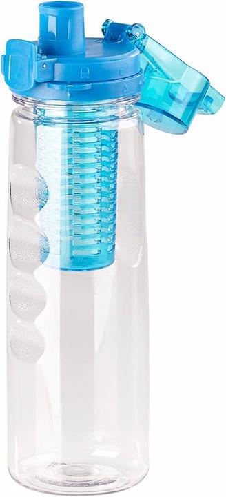 Produktbild Rosenstein & Söhne Tritan-Trinkflasche mit Fruchtbehälter, BPA-frei, 800 ml, blau