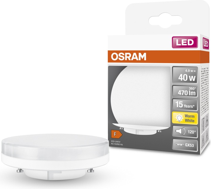 Image du produit Osram Star 40 (GX53, 4.90 W, 470 lm, 1 x, F)